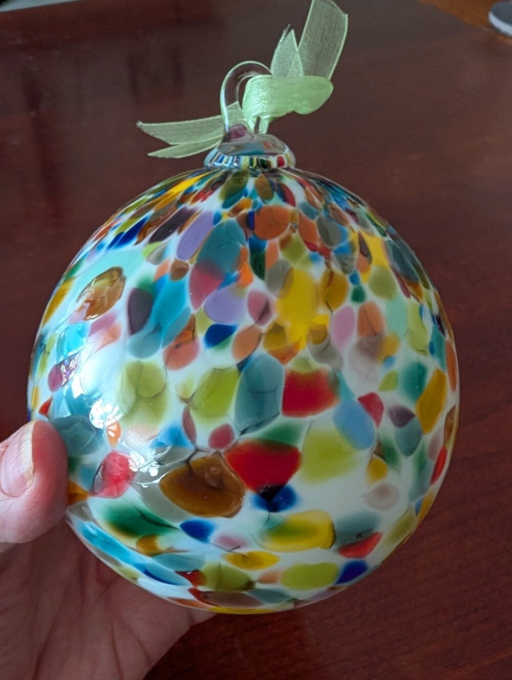 Artisan Hand Blown Multi Color Glass Ornament/Decor